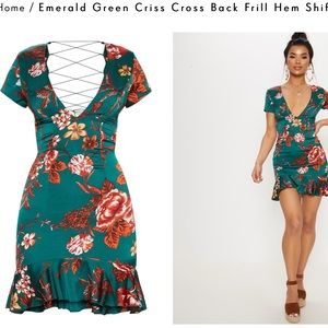 Emerald Green Criss Cross Back Dress